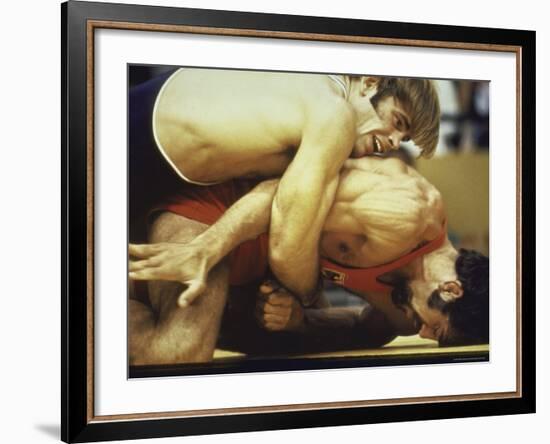 US Wrestler and Eventual Gold Medal Winner Wayne Wells at Olympics,1972-Co Rentmeester-Framed Premium Photographic Print