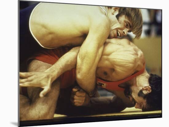 US Wrestler and Eventual Gold Medal Winner Wayne Wells at Olympics,1972-Co Rentmeester-Mounted Premium Photographic Print