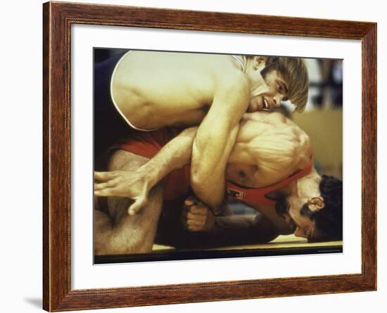 US Wrestler and Eventual Gold Medal Winner Wayne Wells at Olympics,1972-Co Rentmeester-Framed Premium Photographic Print