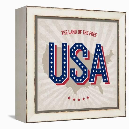 Usa Abstract Poster Design-pashabo-Framed Stretched Canvas