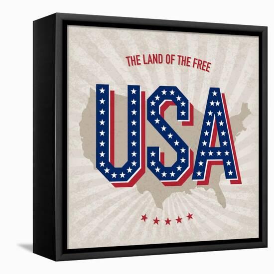 Usa Abstract Poster Design-pashabo-Framed Stretched Canvas