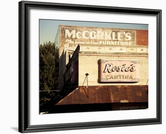 USA, Alabama, Muscle Shoals Area, Florence, Vintage Sign for Rosie's Cantina Restaurant-Walter Bibikow-Framed Photographic Print