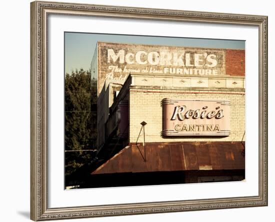 USA, Alabama, Muscle Shoals Area, Florence, Vintage Sign for Rosie's Cantina Restaurant-Walter Bibikow-Framed Photographic Print