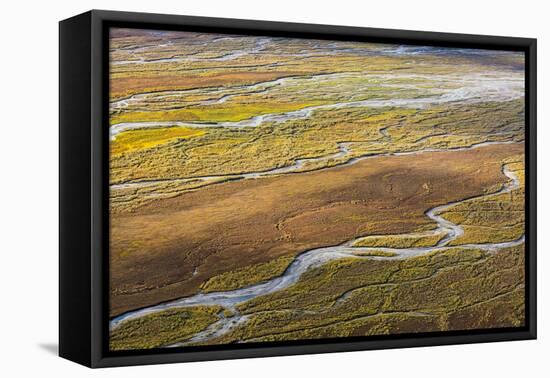 USA, Alaska, Brooks Range, Arctic NWR. Aerial of braided river and tundra.-Jaynes Gallery-Framed Premier Image Canvas