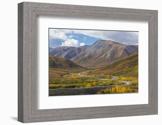 USA, Alaska, Brooks Range. Landscape with Trans-Alaska Pipeline and highway.-Jaynes Gallery-Framed Photographic Print