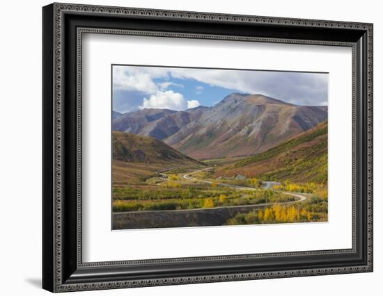 USA, Alaska, Brooks Range. Landscape with Trans-Alaska Pipeline and highway.-Jaynes Gallery-Framed Photographic Print