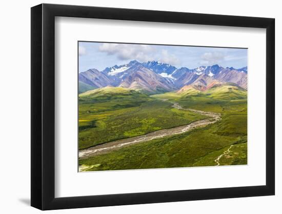 USA, Alaska, Denali National Park. Mountain landscape with Polychrome Pass.-Jaynes Gallery-Framed Photographic Print