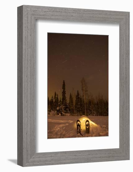 USA, Alaska, Fairbanks. a Quinzee Snow Shelter under the Night Sky-Cathy & Gordon Illg-Framed Photographic Print