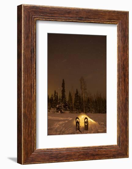 USA, Alaska, Fairbanks. a Quinzee Snow Shelter under the Night Sky-Cathy & Gordon Illg-Framed Photographic Print