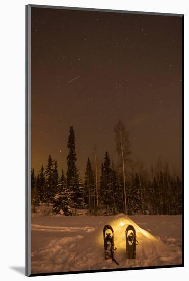 USA, Alaska, Fairbanks. a Quinzee Snow Shelter under the Night Sky-Cathy & Gordon Illg-Mounted Photographic Print