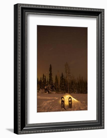 USA, Alaska, Fairbanks. a Quinzee Snow Shelter under the Night Sky-Cathy & Gordon Illg-Framed Photographic Print