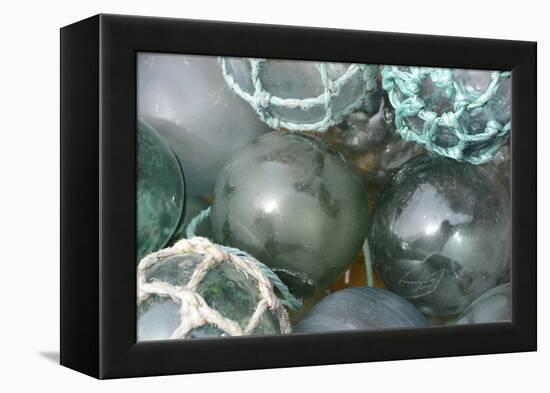 USA, Alaska, Ketchikan, Antique Japanese Glass Fishing Floats-Savanah Stewart-Framed Premier Image Canvas