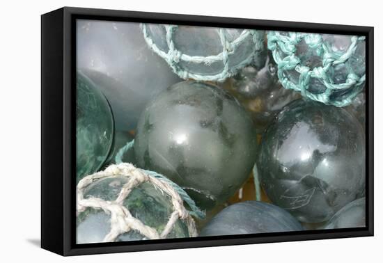 USA, Alaska, Ketchikan, Antique Japanese Glass Fishing Floats-Savanah Stewart-Framed Premier Image Canvas