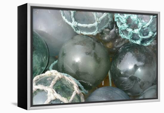 USA, Alaska, Ketchikan, Antique Japanese Glass Fishing Floats-Savanah Stewart-Framed Premier Image Canvas