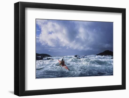 USA, Alaska. Male Sea Kayaker in 17 Ft. Confused Storm Seas Off Chichagof Island in Se Alaska-Gary Luhm-Framed Photographic Print