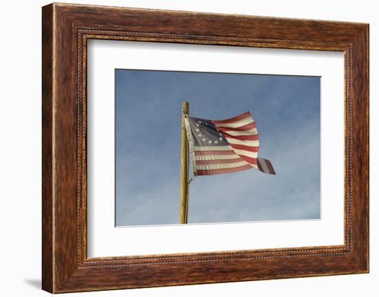 USA, Arizona. Apache Junction, Betsy Ross US flag, Apacheland Movie Ranch-Kevin Oke-Framed Photographic Print