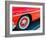 USA, Arizona, Buckeye. Close-up of a white wall tire on red classic car.-Jaynes Gallery-Framed Photographic Print