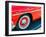 USA, Arizona, Buckeye. Close-up of a white wall tire on red classic car.-Jaynes Gallery-Framed Photographic Print