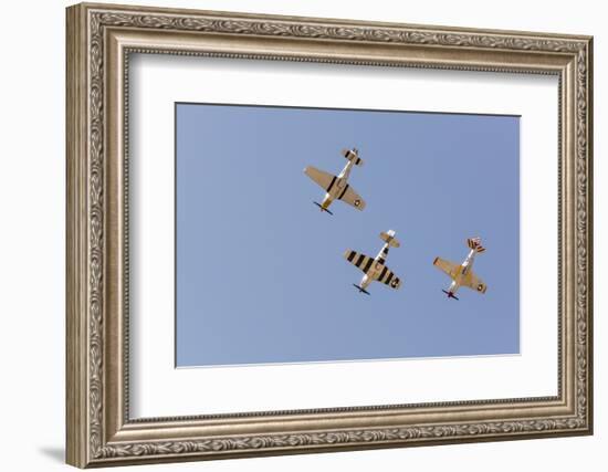 USA, Arizona, Glendale, Luke Air Force Base. P-51 Mustangs Flying-Jaynes Gallery-Framed Photographic Print