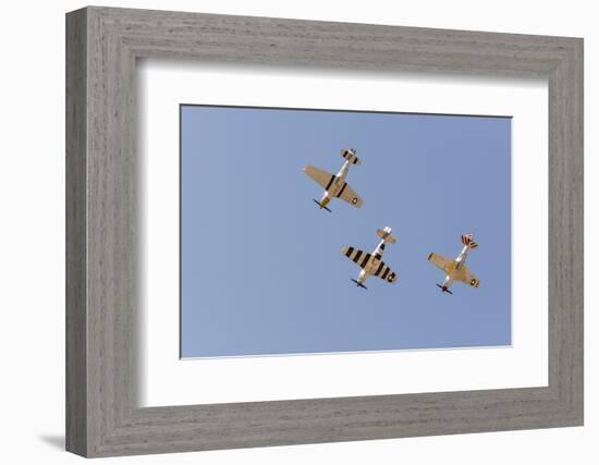 USA, Arizona, Glendale, Luke Air Force Base. P-51 Mustangs Flying-Jaynes Gallery-Framed Photographic Print