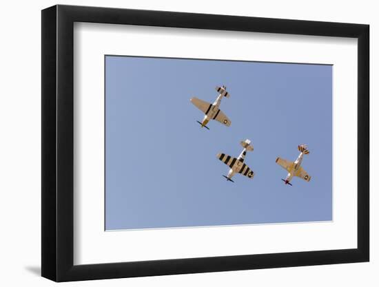 USA, Arizona, Glendale, Luke Air Force Base. P-51 Mustangs Flying-Jaynes Gallery-Framed Photographic Print