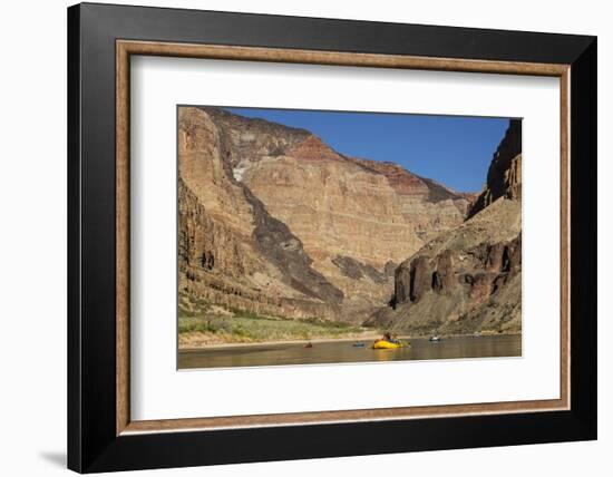 USA, Arizona, Grand Canyon National Park. Kayakers on Colorado River-Don Grall-Framed Photographic Print