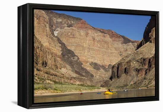 USA, Arizona, Grand Canyon National Park. Kayakers on Colorado River-Don Grall-Framed Premier Image Canvas