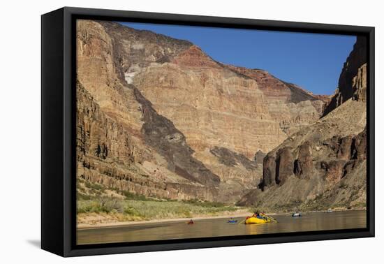 USA, Arizona, Grand Canyon National Park. Kayakers on Colorado River-Don Grall-Framed Premier Image Canvas