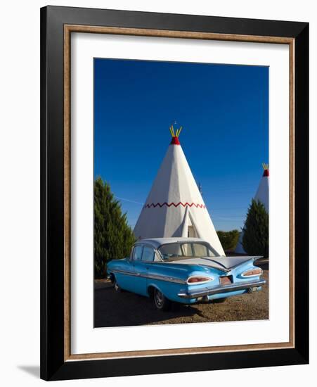 USA, Arizona, Holbrook, Route 66, Wigwam Motel, Chevrolet Impala-Alan Copson-Framed Photographic Print