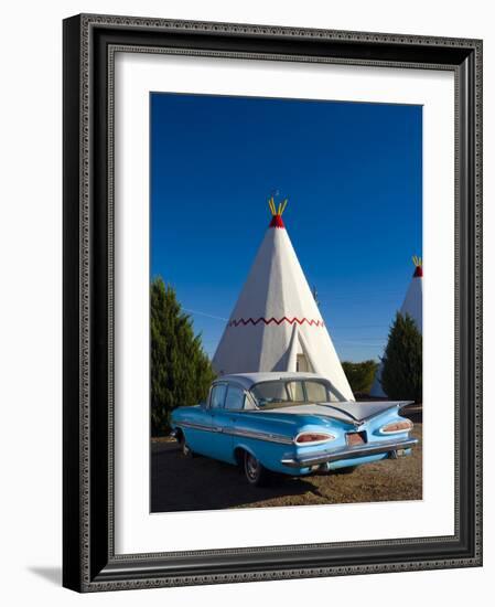 USA, Arizona, Holbrook, Route 66, Wigwam Motel, Chevrolet Impala-Alan Copson-Framed Photographic Print