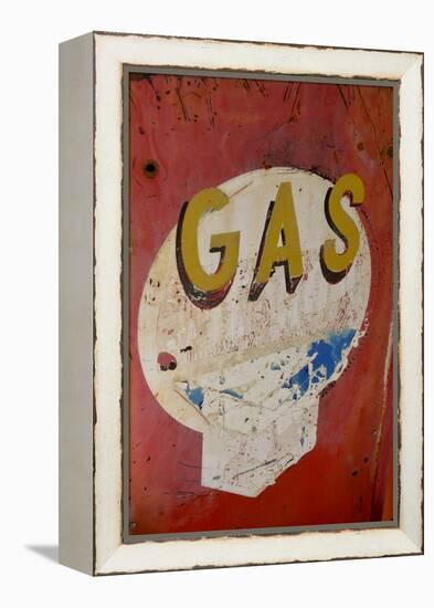 USA, Arizona, Jerome, brightly painted antique gas sign-Kevin Oke-Framed Premier Image Canvas