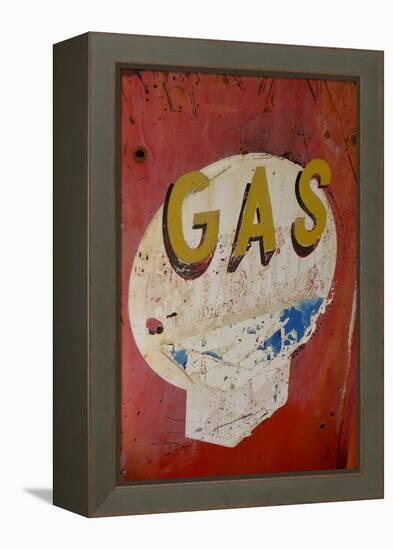 USA, Arizona, Jerome, brightly painted antique gas sign-Kevin Oke-Framed Premier Image Canvas