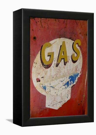 USA, Arizona, Jerome, brightly painted antique gas sign-Kevin Oke-Framed Premier Image Canvas