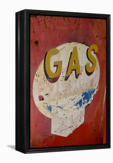 USA, Arizona, Jerome, brightly painted antique gas sign-Kevin Oke-Framed Premier Image Canvas