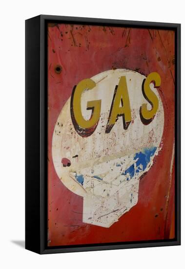 USA, Arizona, Jerome, brightly painted antique gas sign-Kevin Oke-Framed Premier Image Canvas