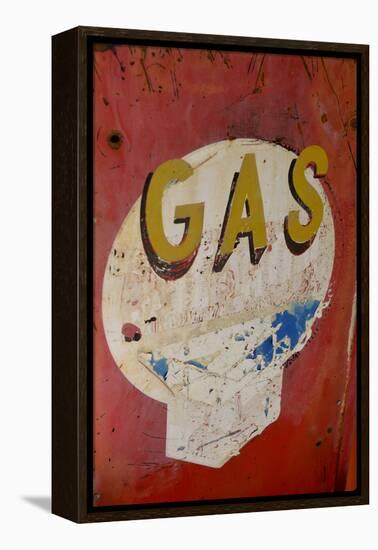 USA, Arizona, Jerome, brightly painted antique gas sign-Kevin Oke-Framed Premier Image Canvas