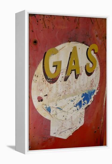 USA, Arizona, Jerome, brightly painted antique gas sign-Kevin Oke-Framed Premier Image Canvas