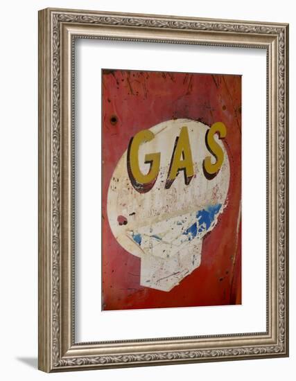 USA, Arizona, Jerome, brightly painted antique gas sign-Kevin Oke-Framed Photographic Print