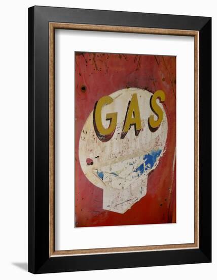 USA, Arizona, Jerome, brightly painted antique gas sign-Kevin Oke-Framed Photographic Print