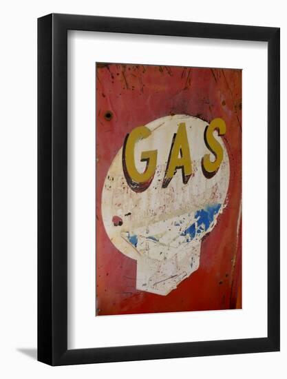 USA, Arizona, Jerome, brightly painted antique gas sign-Kevin Oke-Framed Photographic Print