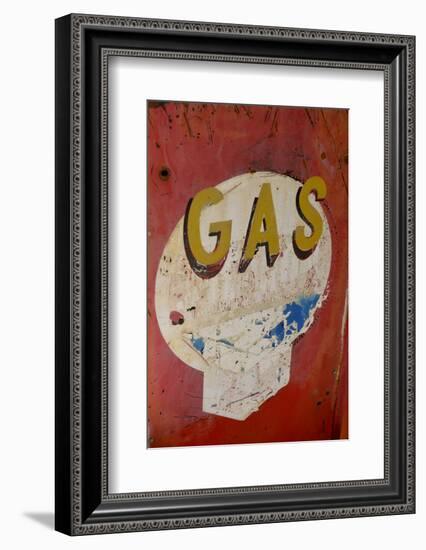 USA, Arizona, Jerome, brightly painted antique gas sign-Kevin Oke-Framed Photographic Print