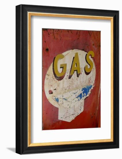 USA, Arizona, Jerome, brightly painted antique gas sign-Kevin Oke-Framed Photographic Print