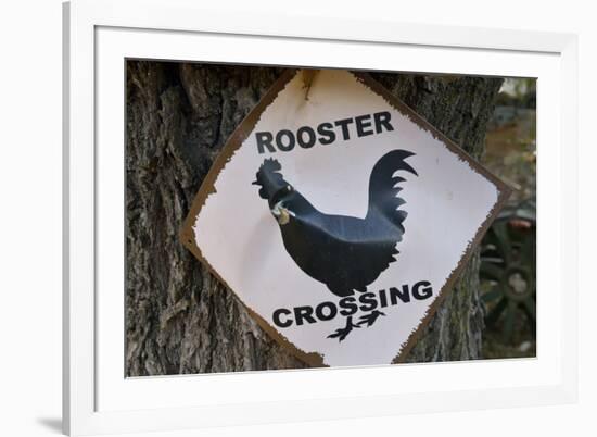 USA, Arizona, Jerome, rooster crossing sign, Gold King Mine-Kevin Oke-Framed Premium Photographic Print