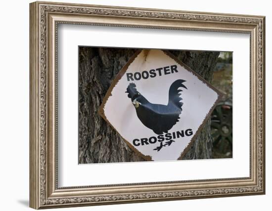 USA, Arizona, Jerome, rooster crossing sign, Gold King Mine-Kevin Oke-Framed Photographic Print