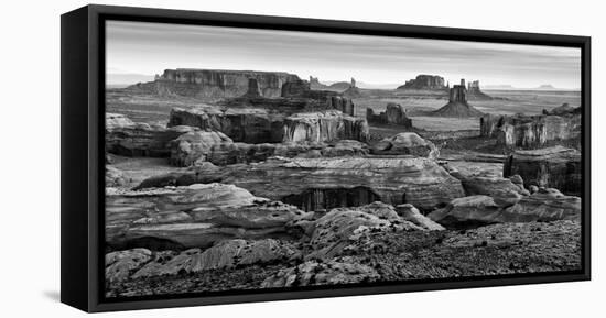 USA, Arizona, Monument Valley. Panoramic View from Hunt's Mesa at Dawn-Ann Collins-Framed Premier Image Canvas