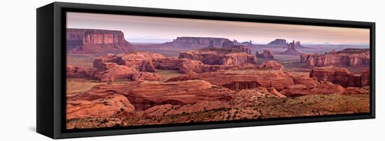 USA, Arizona, Monument Valley. Panoramic View from Hunt's Mesa at Dawn-Ann Collins-Framed Premier Image Canvas