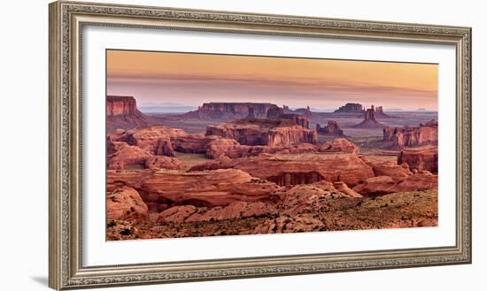 USA, Arizona, Monument Valley. Panoramic View from Hunt's Mesa at Dawn-Ann Collins-Framed Photographic Print