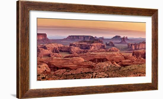 USA, Arizona, Monument Valley. Panoramic View from Hunt's Mesa at Dawn-Ann Collins-Framed Photographic Print