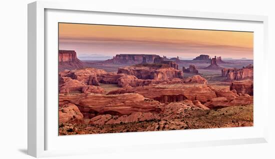 USA, Arizona, Monument Valley. Panoramic View from Hunt's Mesa at Dawn-Ann Collins-Framed Photographic Print