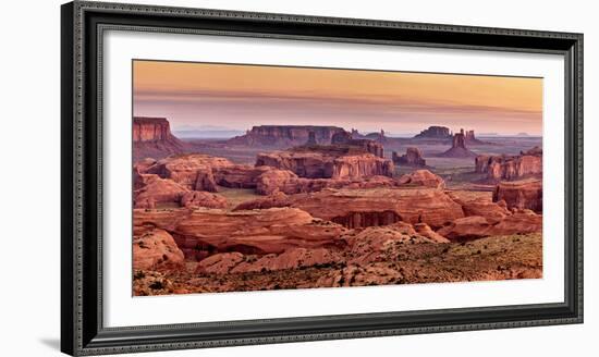 USA, Arizona, Monument Valley. Panoramic View from Hunt's Mesa at Dawn-Ann Collins-Framed Photographic Print